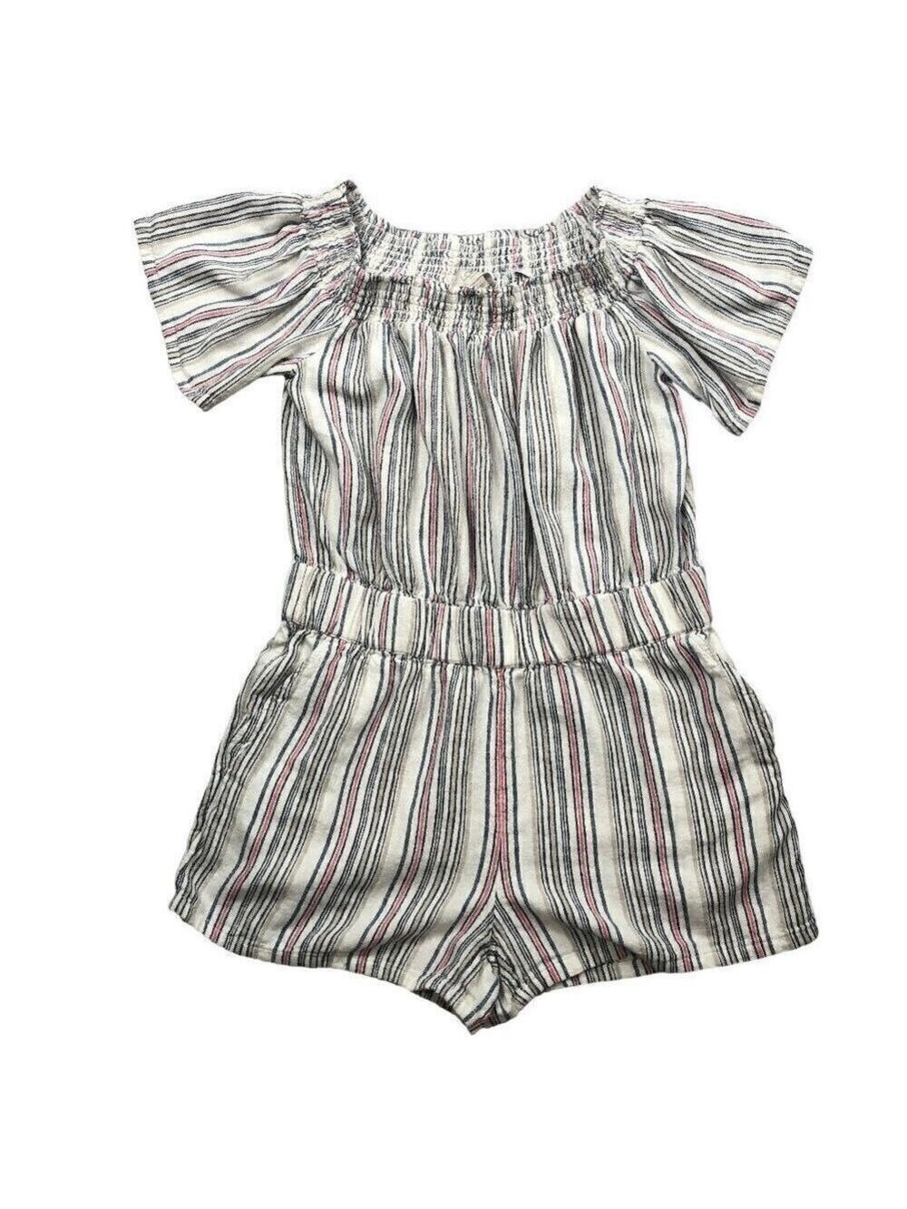 LOFT Linen Blend Striped Romper Size S